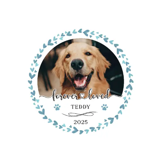 Custom Photo Ornament 2025 04 - Blue Hearts