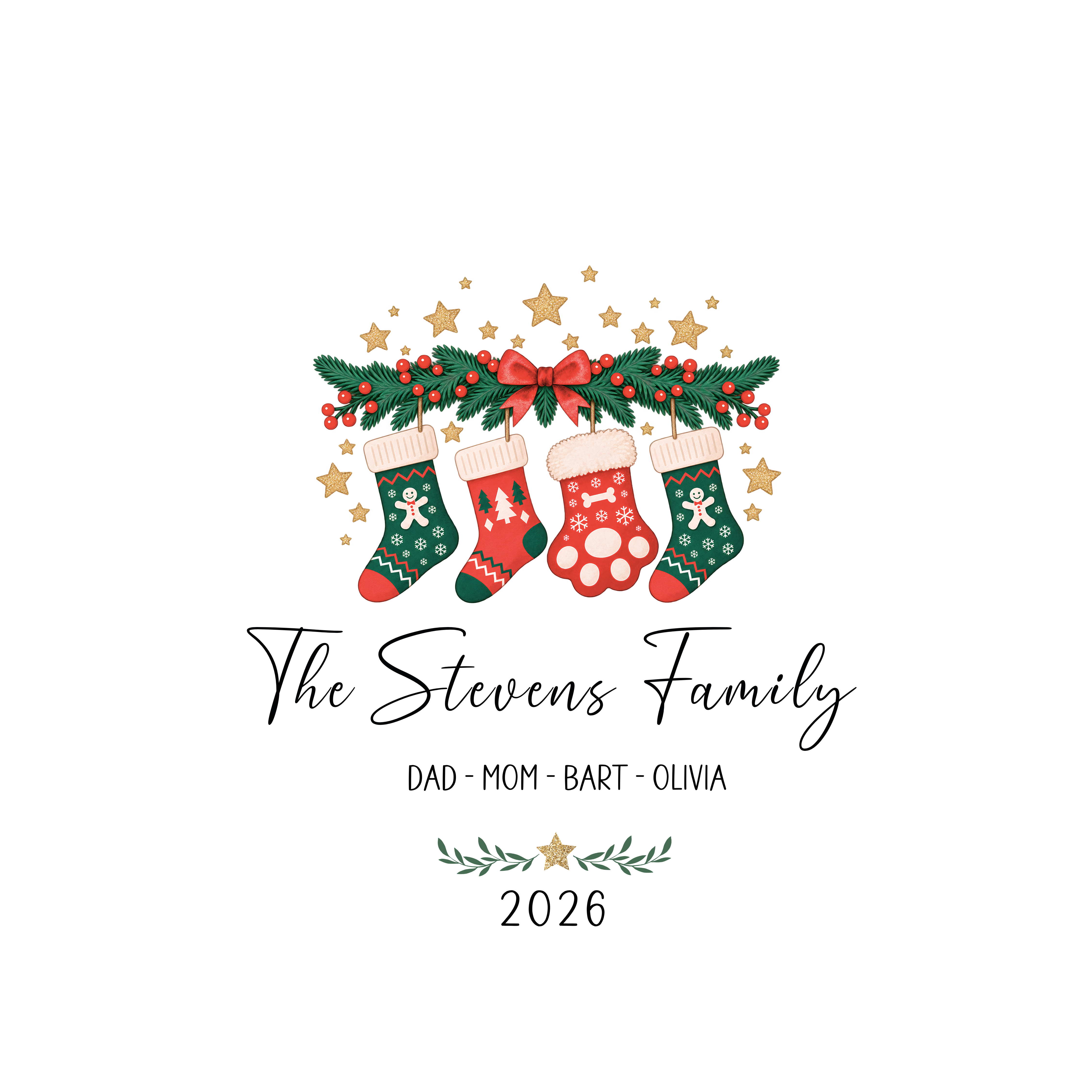Family Christmas Stockings 2026 B