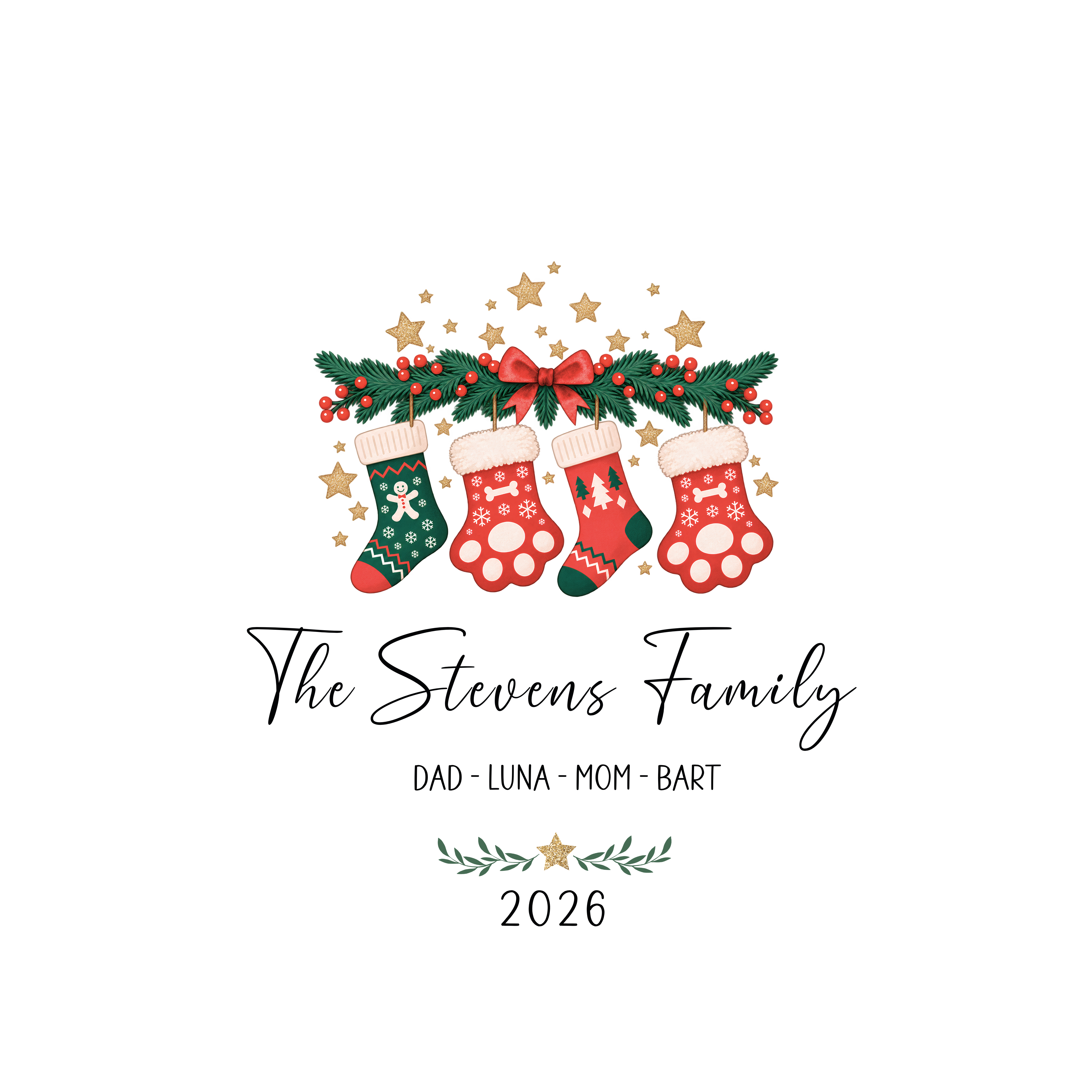 Family Christmas Stockings 2026 C