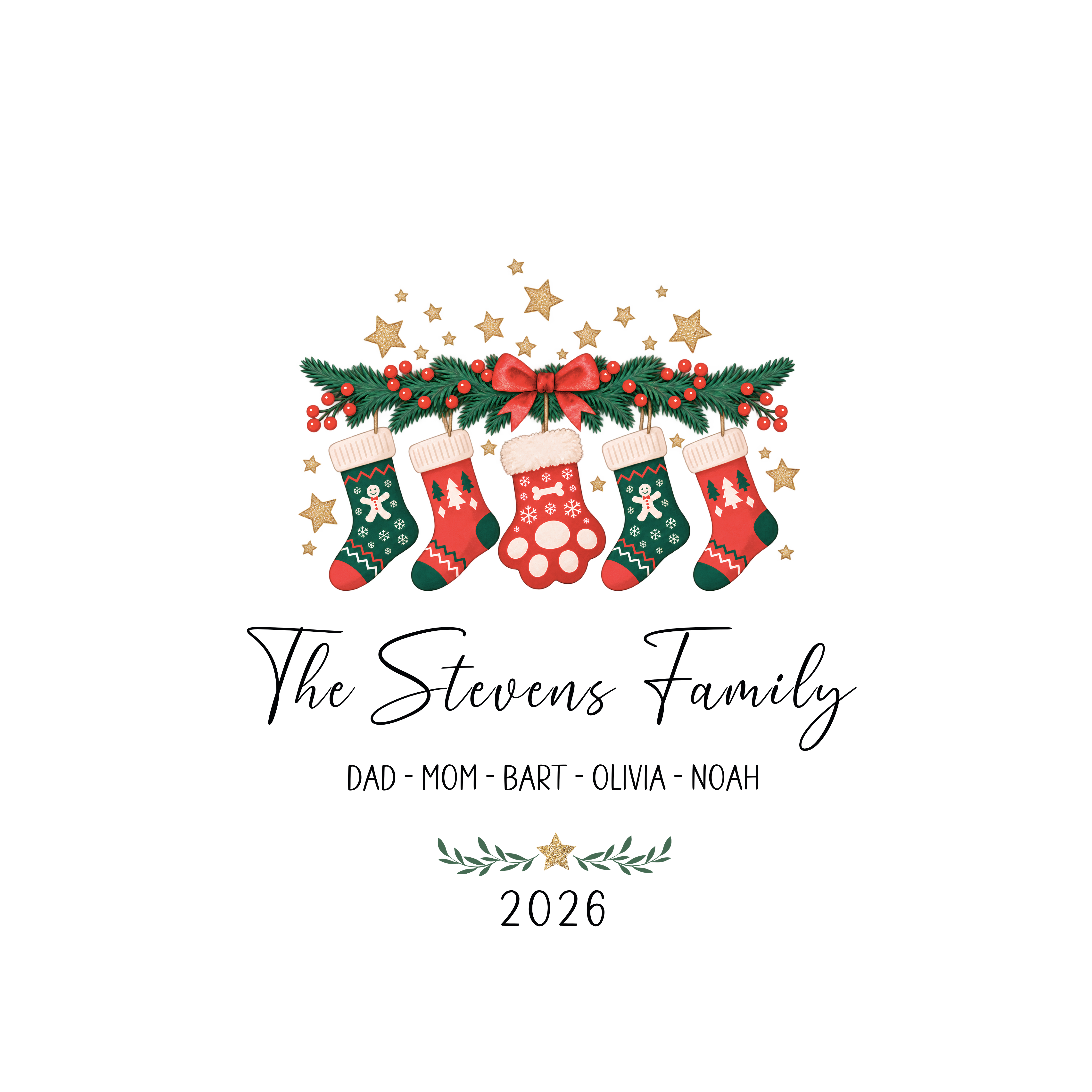 Family Christmas Stockings 2026 D