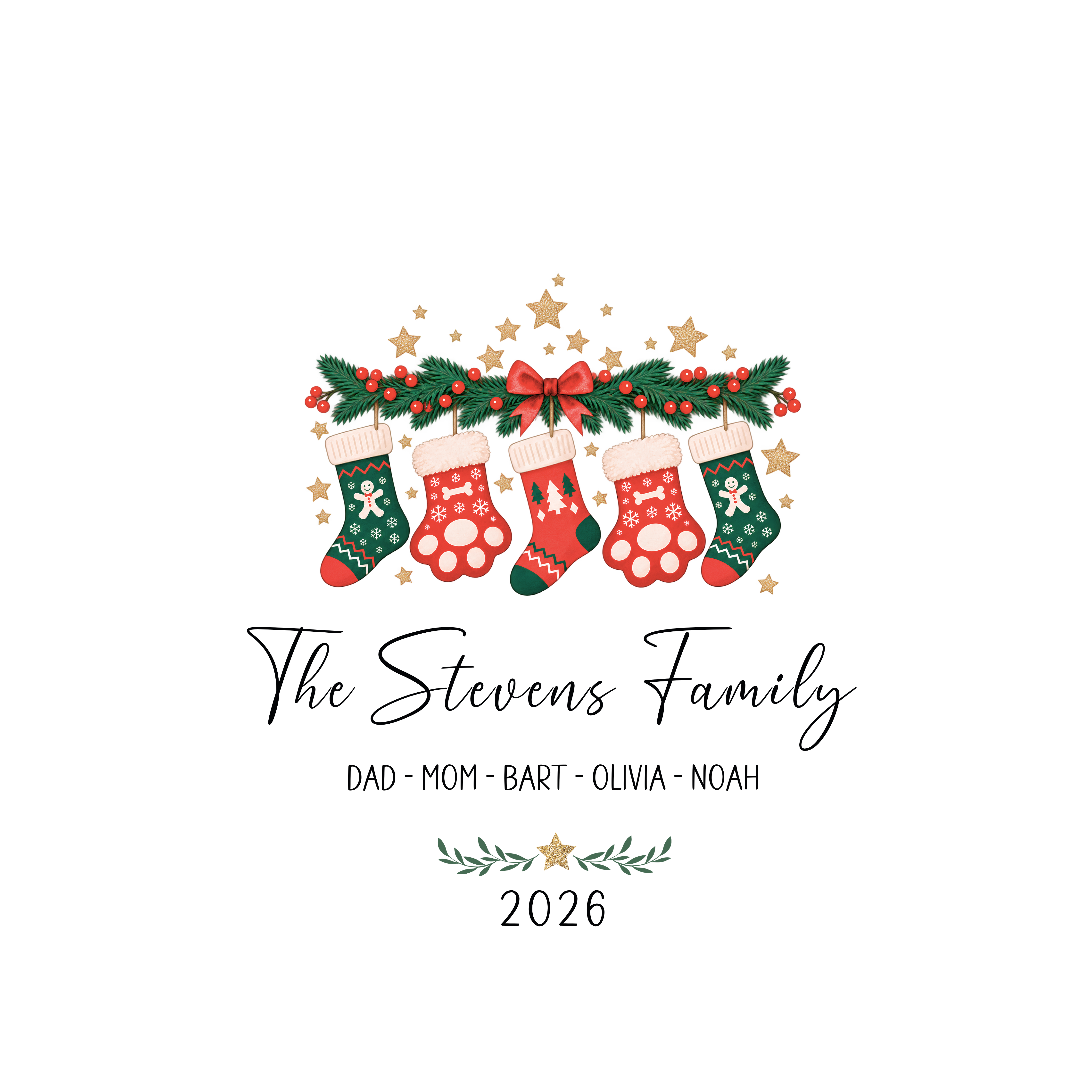 Family Christmas Stockings 2026 E