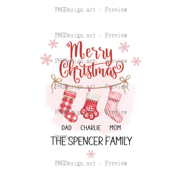 Family Stocking Christmas Ornament 2026-03 F
