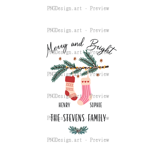 Family Stocking Christmas Ornament 2026-04 A