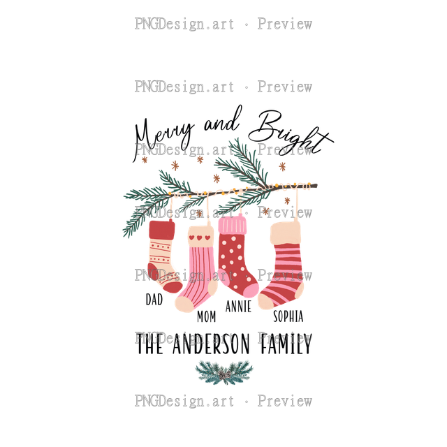 Family Stocking Christmas Ornament 2026-04 C