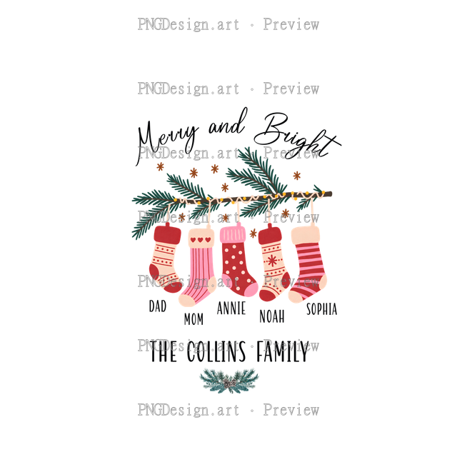 Family Stocking Christmas Ornament 2026-04 D