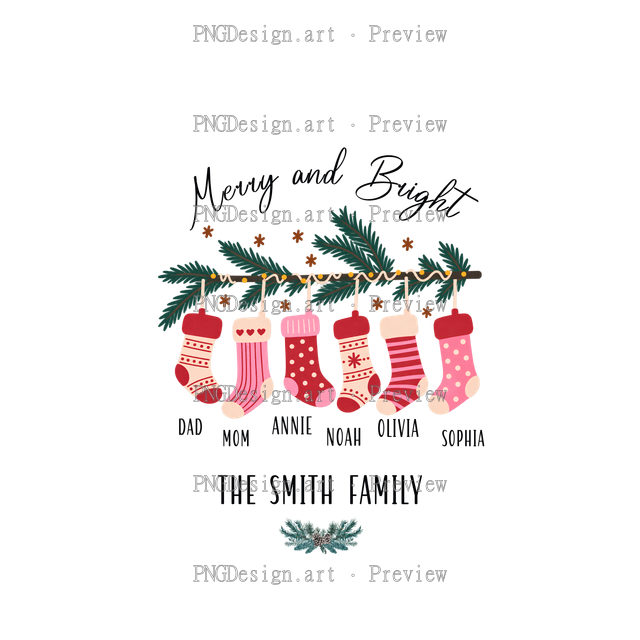 Family Stocking Christmas Ornament 2026-04 E