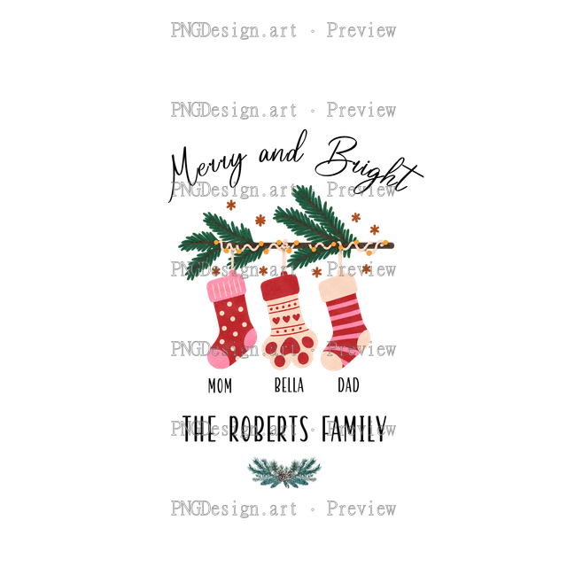 Family Stocking Christmas Ornament 2026-06 A