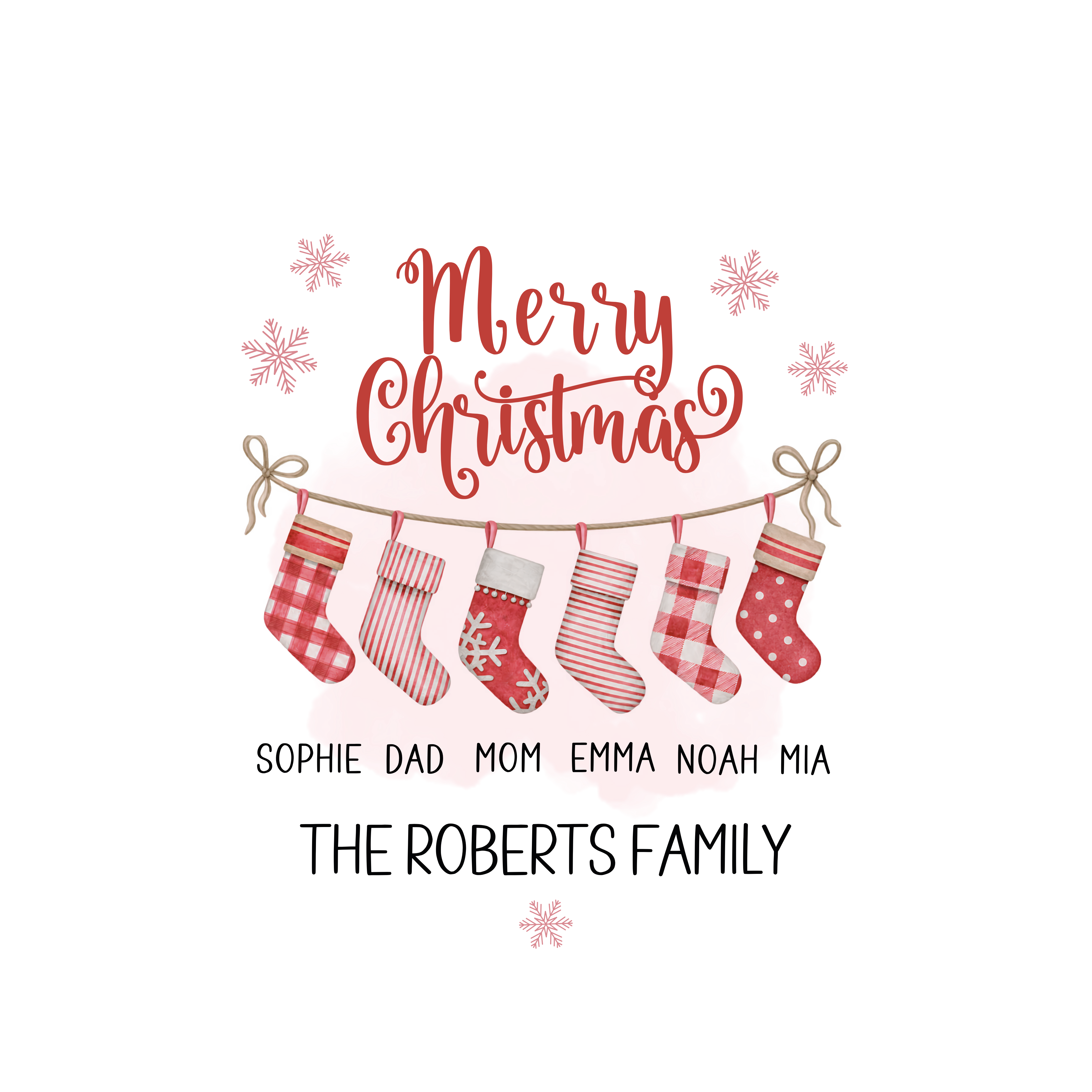 Family Stocking Christmas Ornament 2026 A