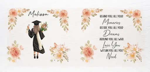 Graduate Mug - Memories (Peach Roses, Bouquet)