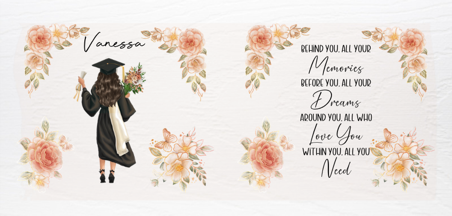 Graduate Mug - Memories (Peach Roses, Diploma)