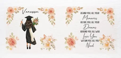 Graduate Mug - Memories (Peach Roses, Diploma)
