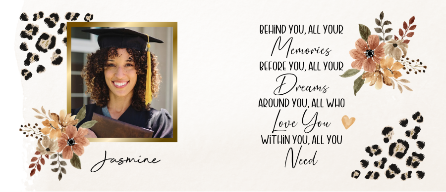 Graduate Photo Mug - Single Photo (Boho Floral)
