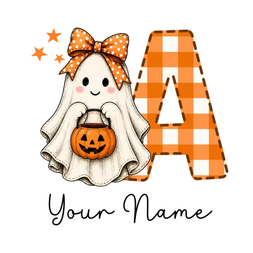 Halloween Bow Alphabet A