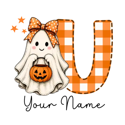 Halloween Bow Alphabet U