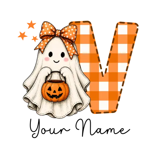 Halloween Bow Alphabet V