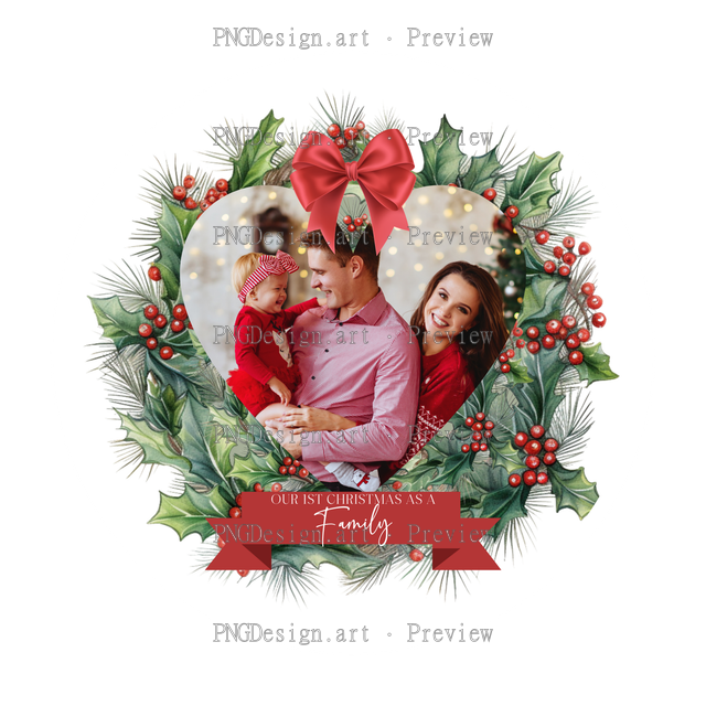 Photo Template Christmas Ornament 5 - First Christmas