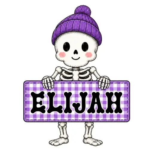 Purple Hat Skeleton Sign