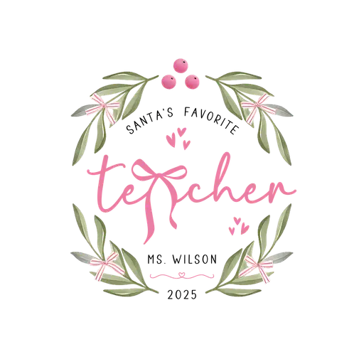 Teacher Ornament 2025 14 - Santa's Favorite Blush
