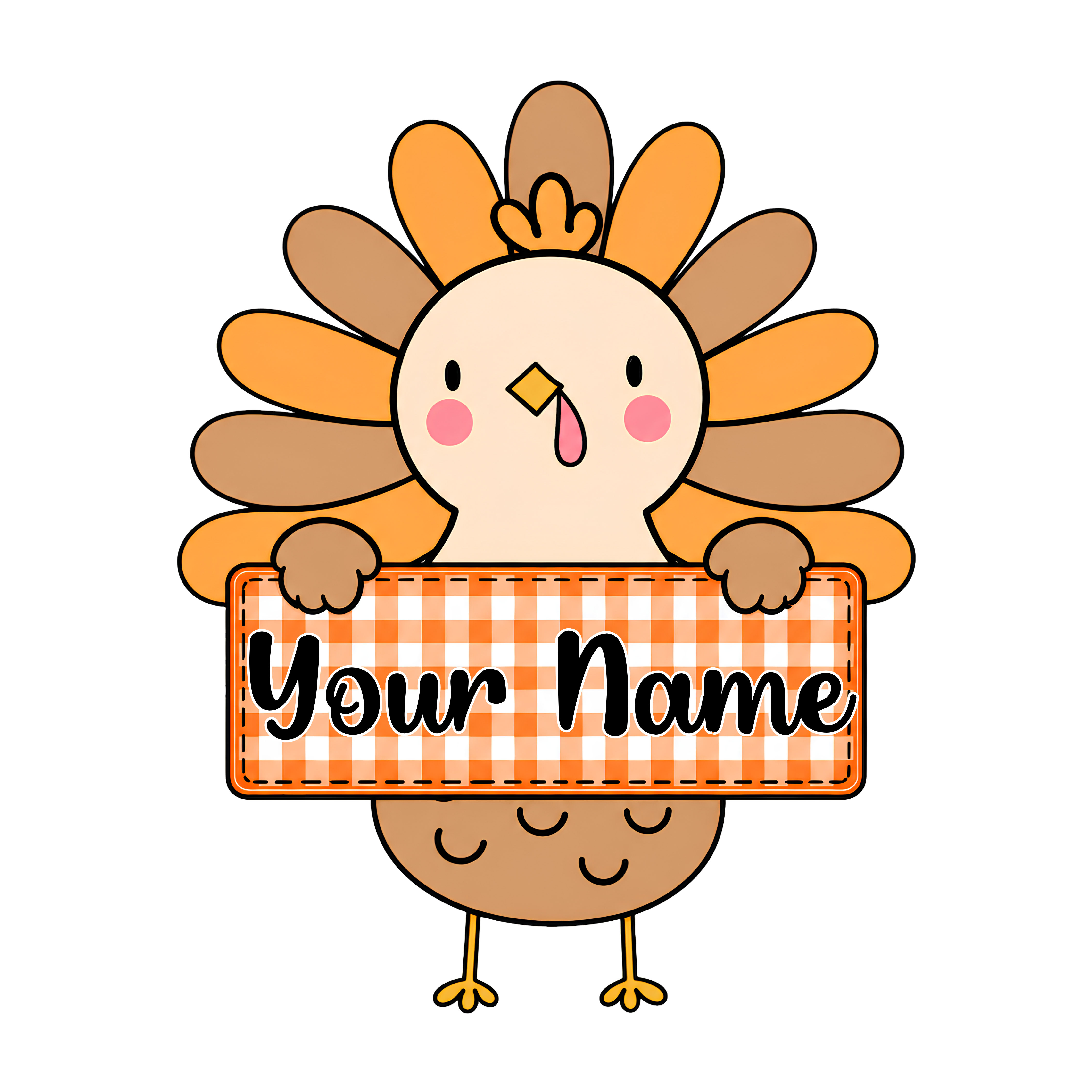 Thanksgiving Turkey Name Sign
